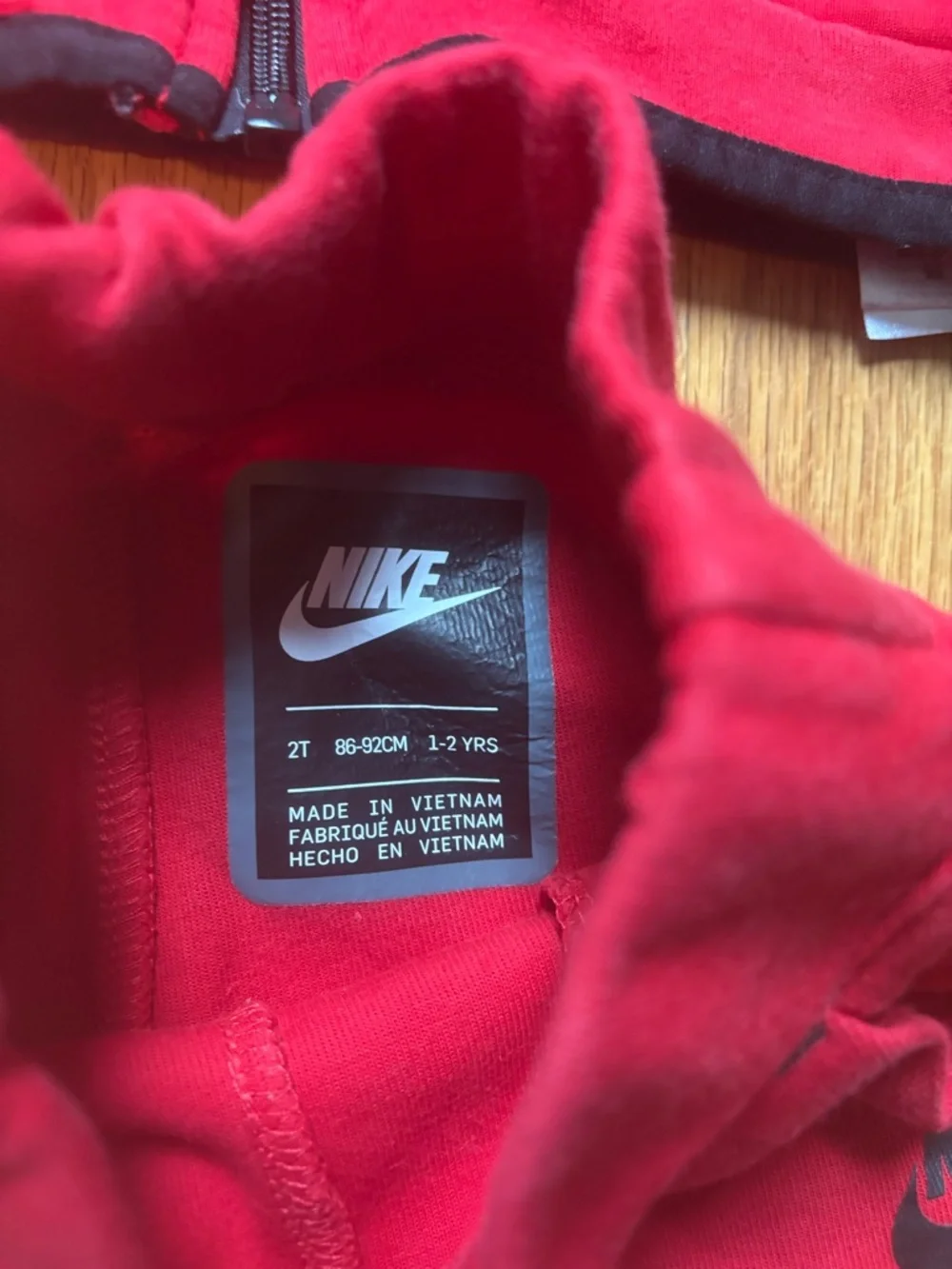 Nike Tech Kids' Red Hooded Tracksuit Set, 2T - Picture 5 of 7